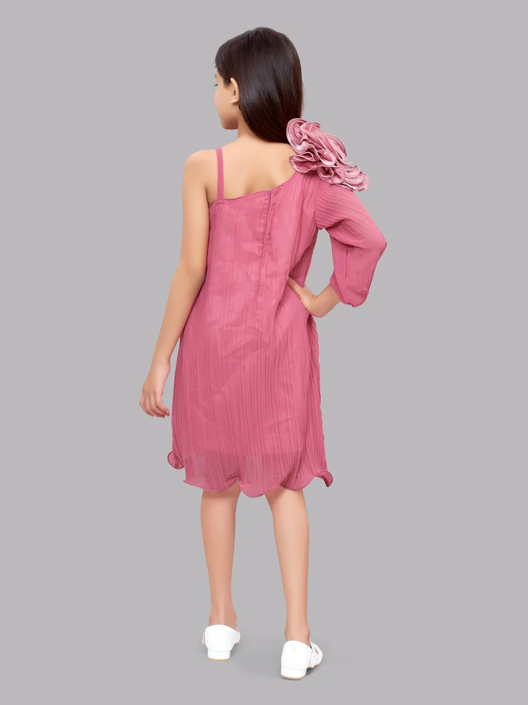 One Shoulder Rose Aline Dress