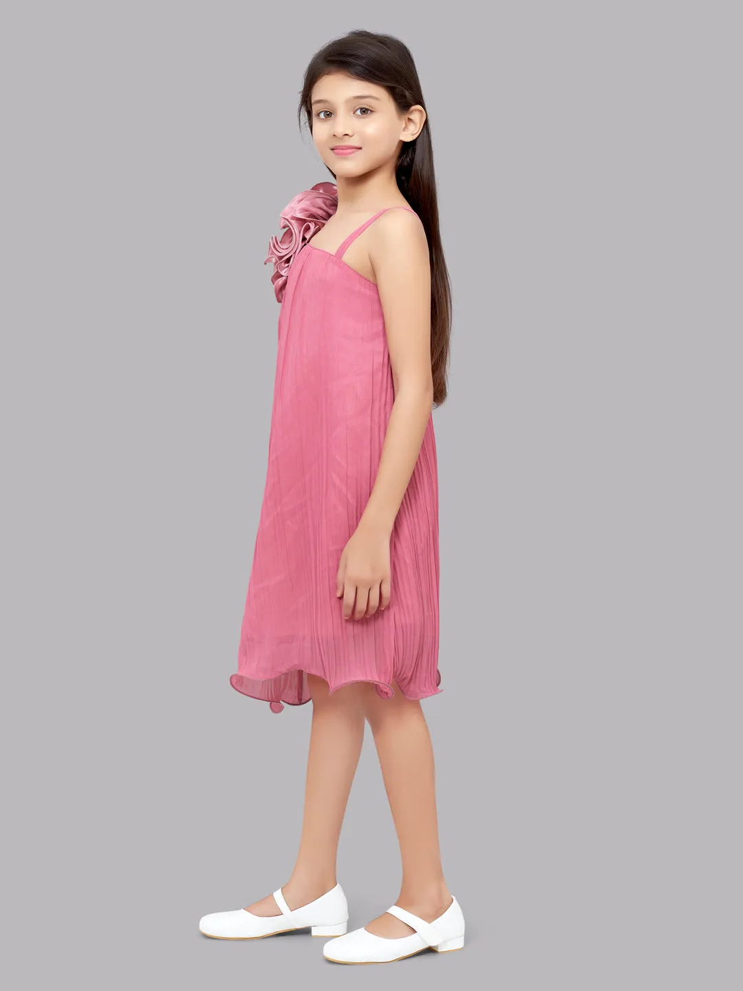 One Shoulder Rose Aline Dress