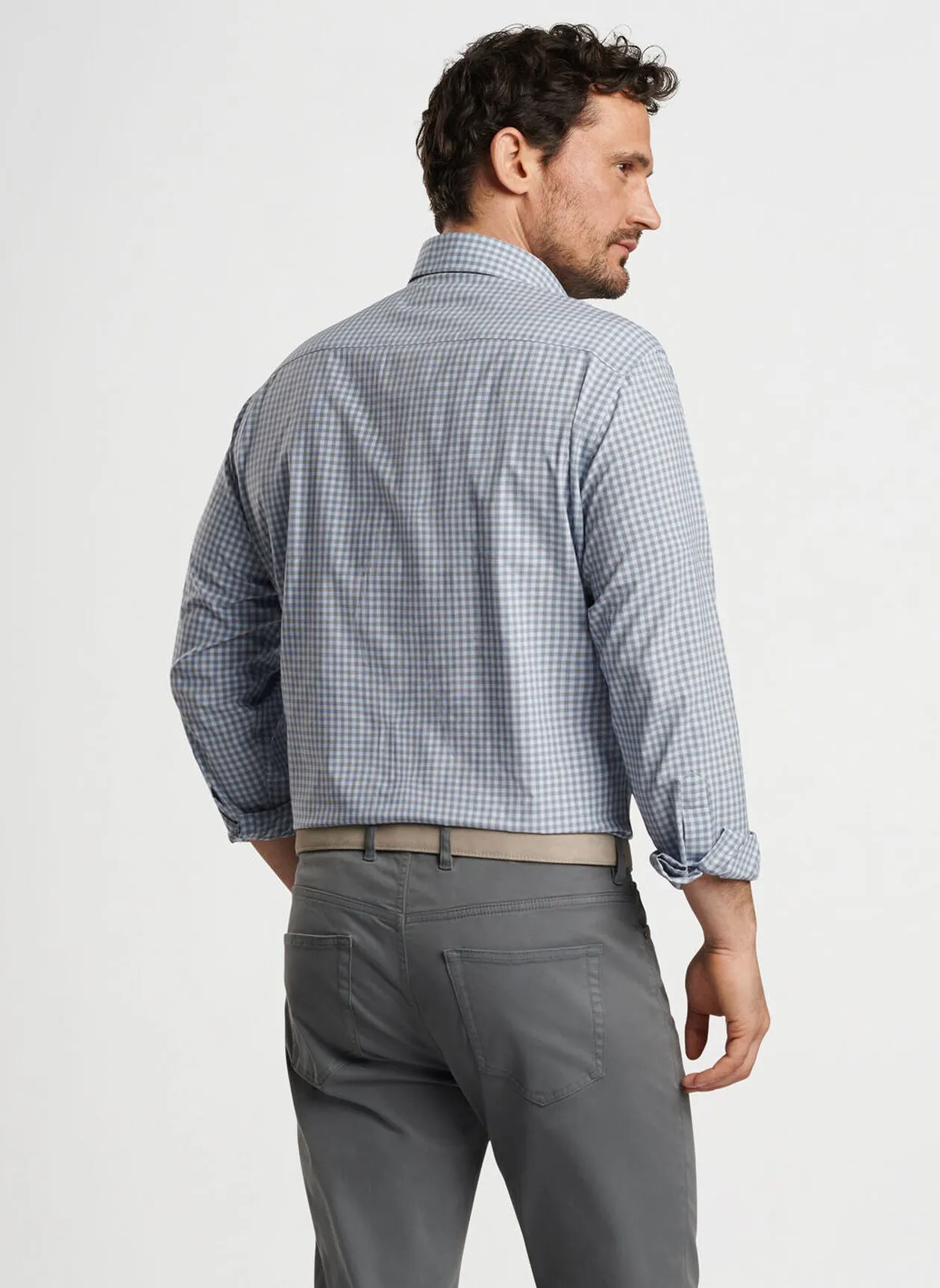 Peter Millar Murray Performance Poplin Sport Shirt In Navy