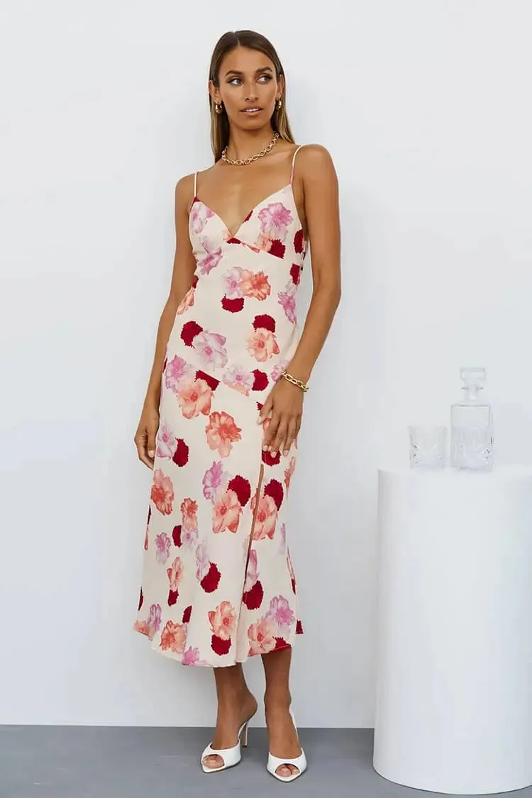 Pink Floral Slip Dress