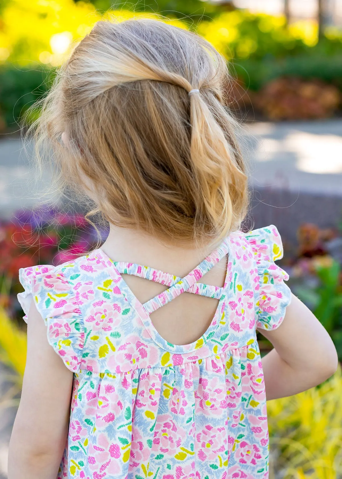 Pink Scribble Empire Waist Dress