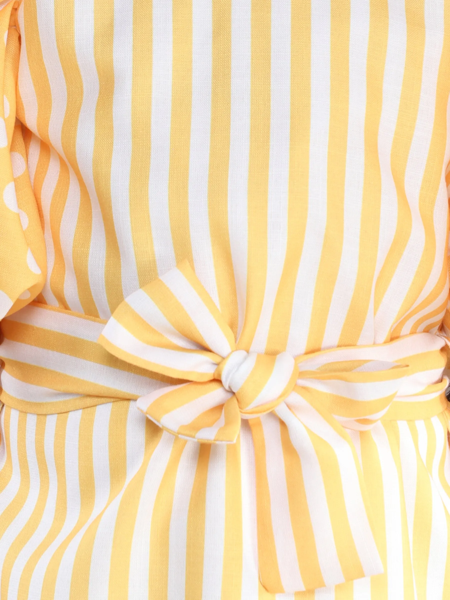 PinkChick Puff Sleeves Aline Dress -Yellow
