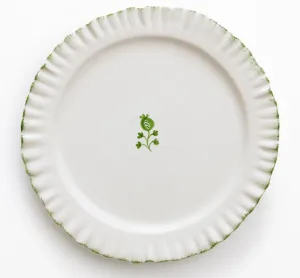Ruffled Dinner Plate in Green Set of 2