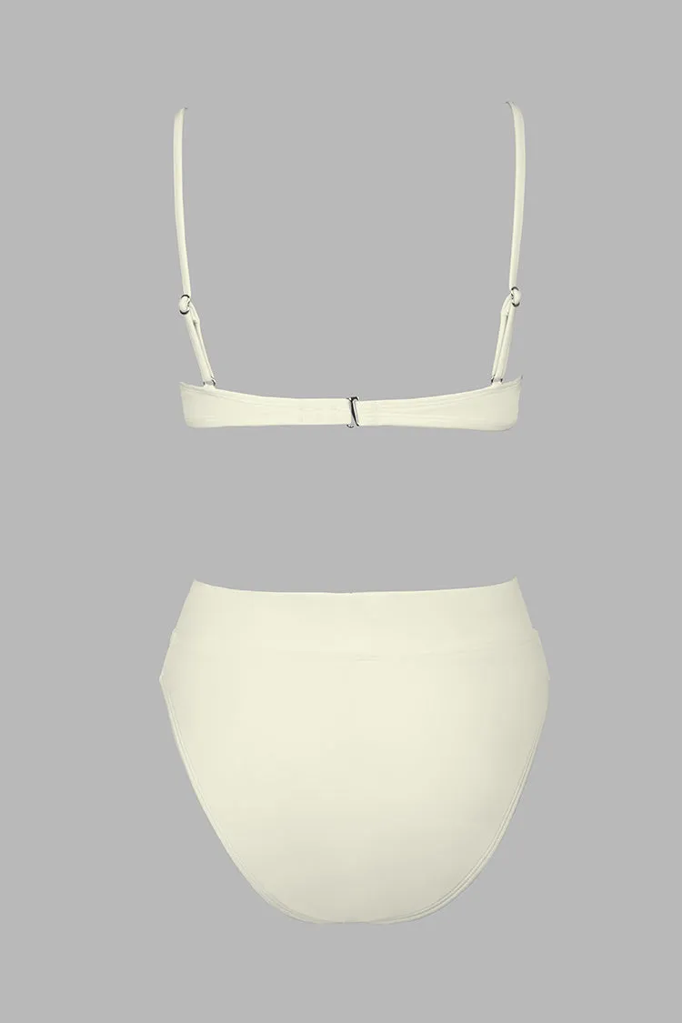 Ruffled Underwire Top & High Waist Bikini Set