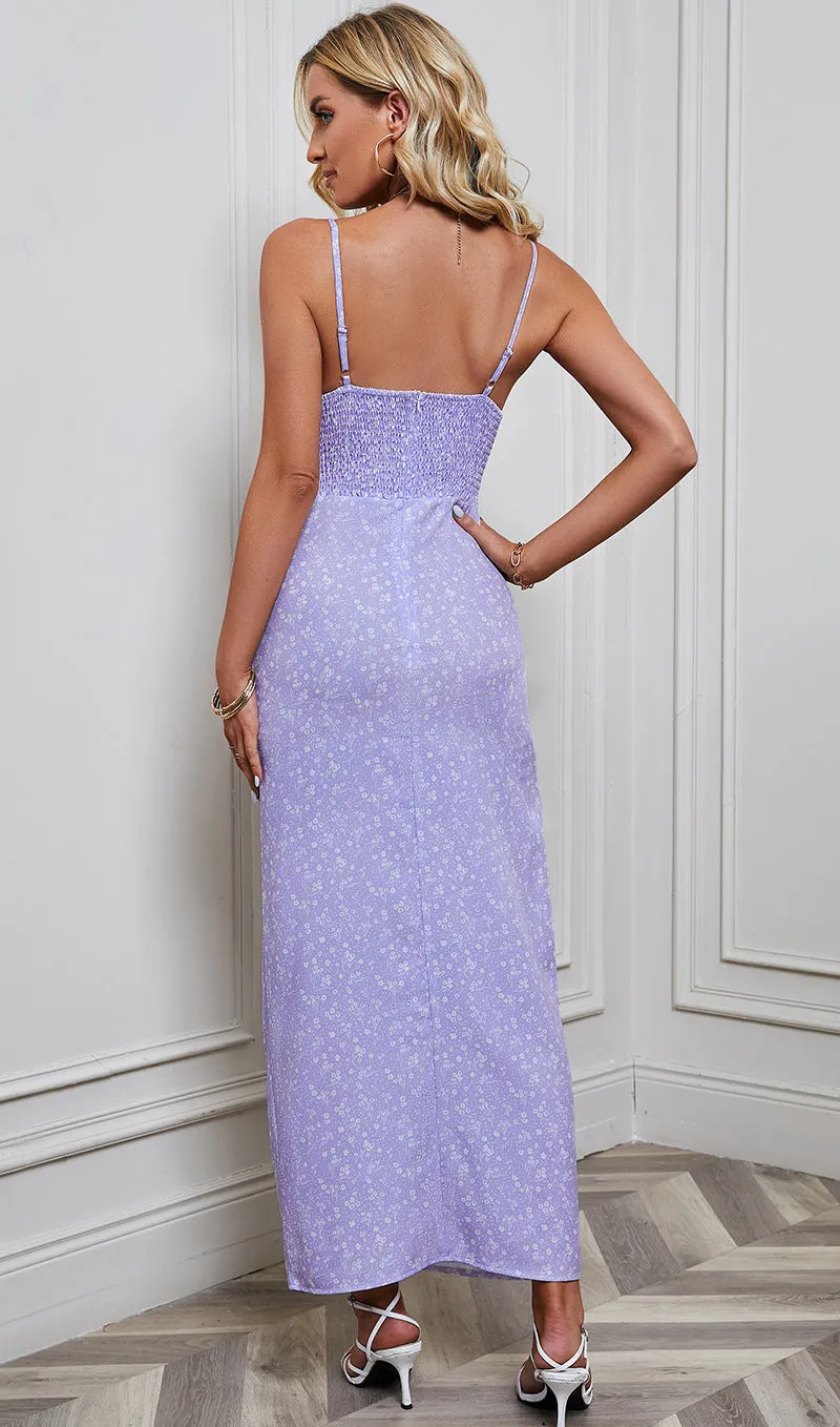 Sexy Suspender Printed Slim Slip Dress Wholesale Maxi Dresses