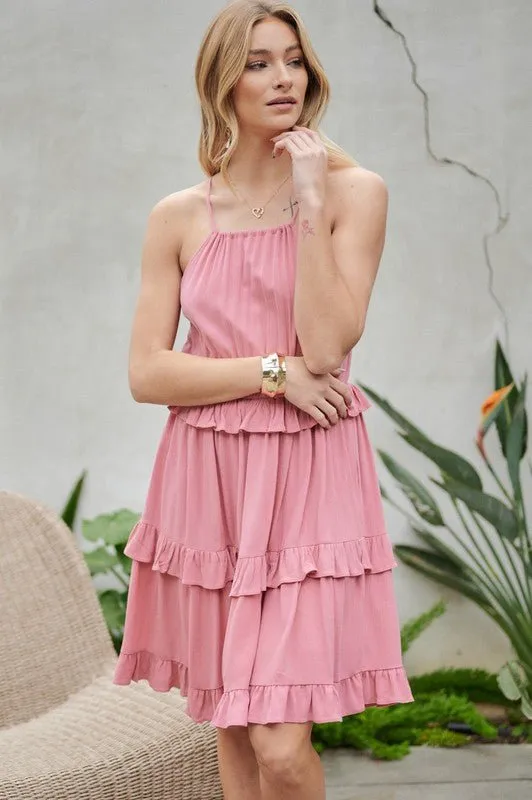Sleeveless Ruffled Mini Dress