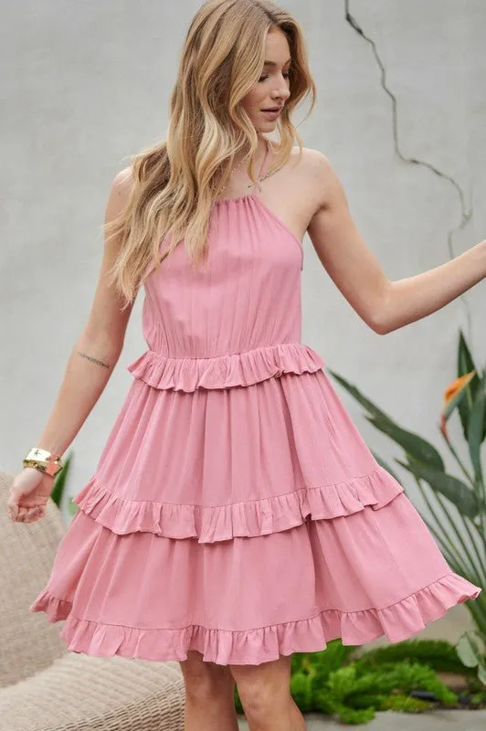 Sleeveless Ruffled Mini Dress
