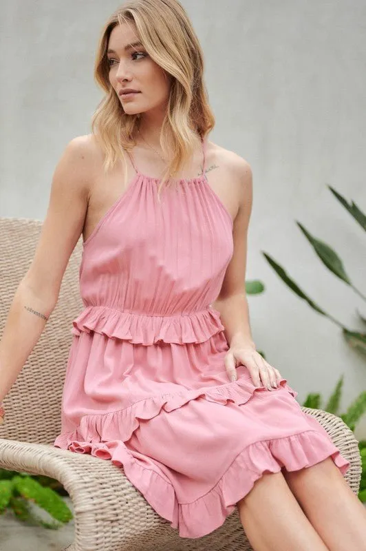 Sleeveless Ruffled Mini Dress