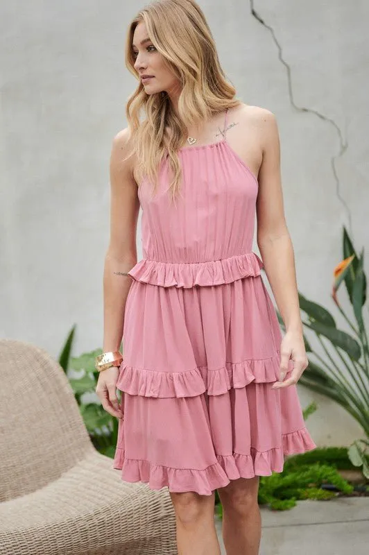 Sleeveless Ruffled Mini Dress