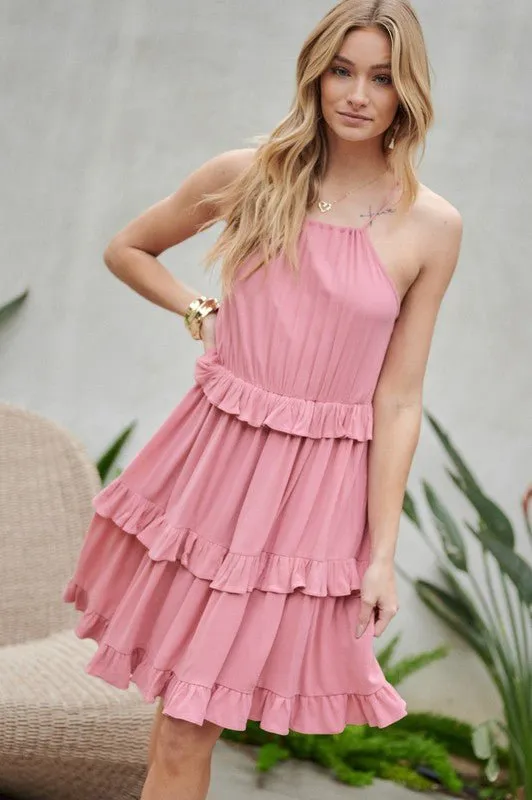 Sleeveless Ruffled Mini Dress