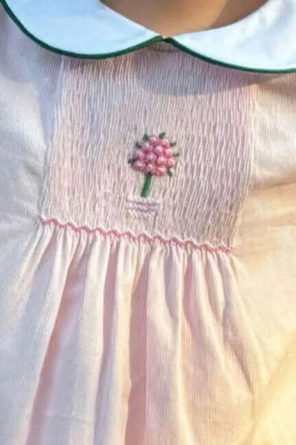 Smocked Pink Topiary Dress