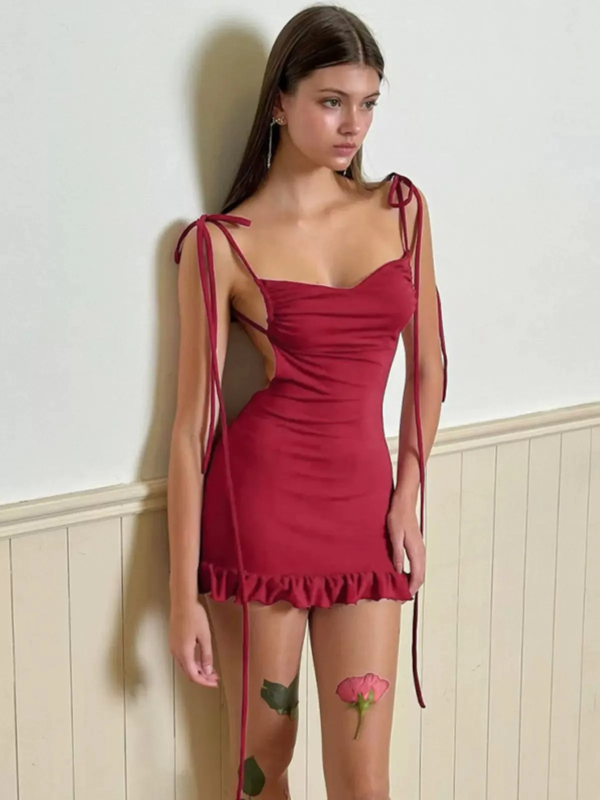 Vvsha Chrisette Backless Mini Dress