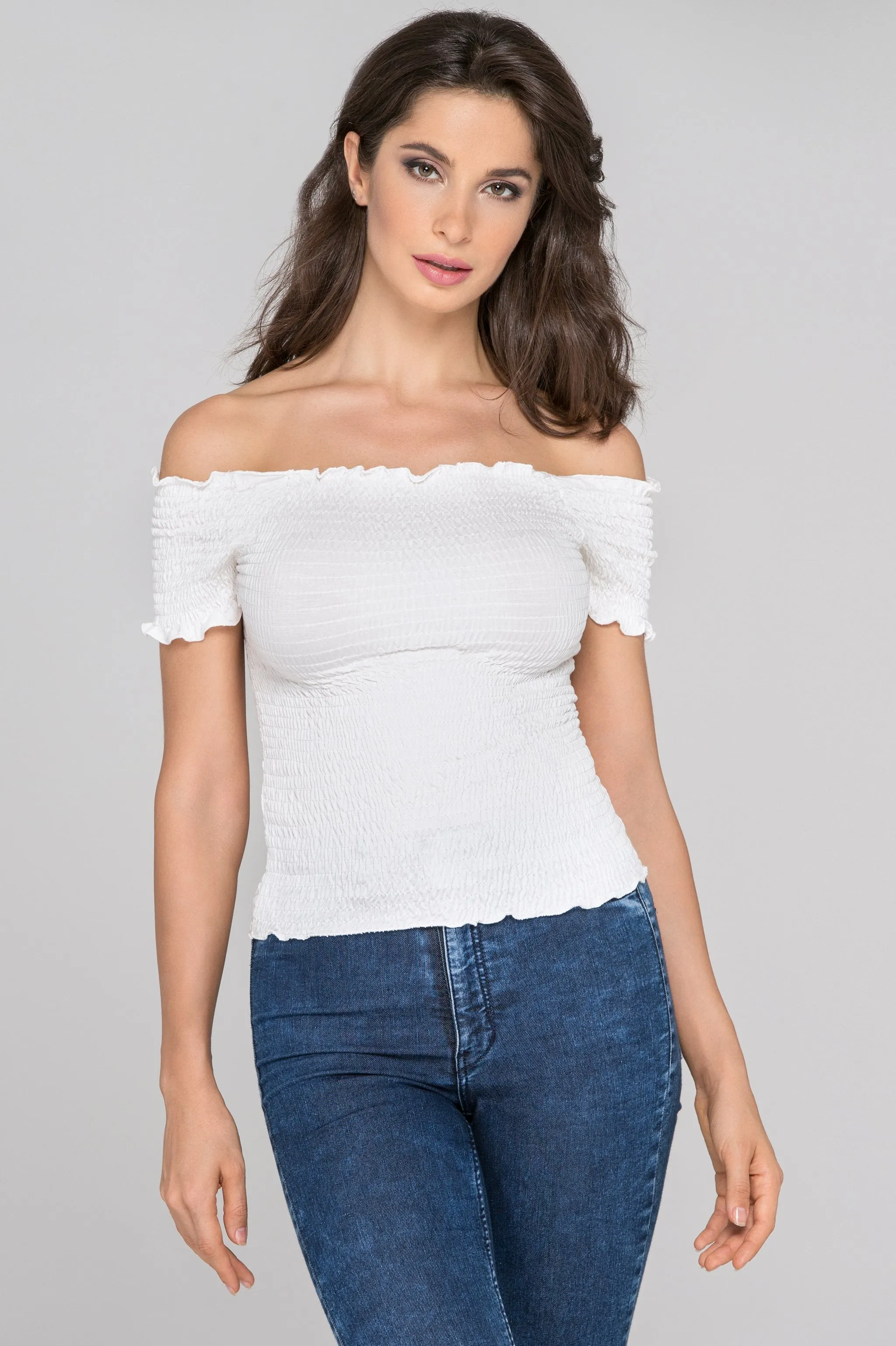 White Smocked Top