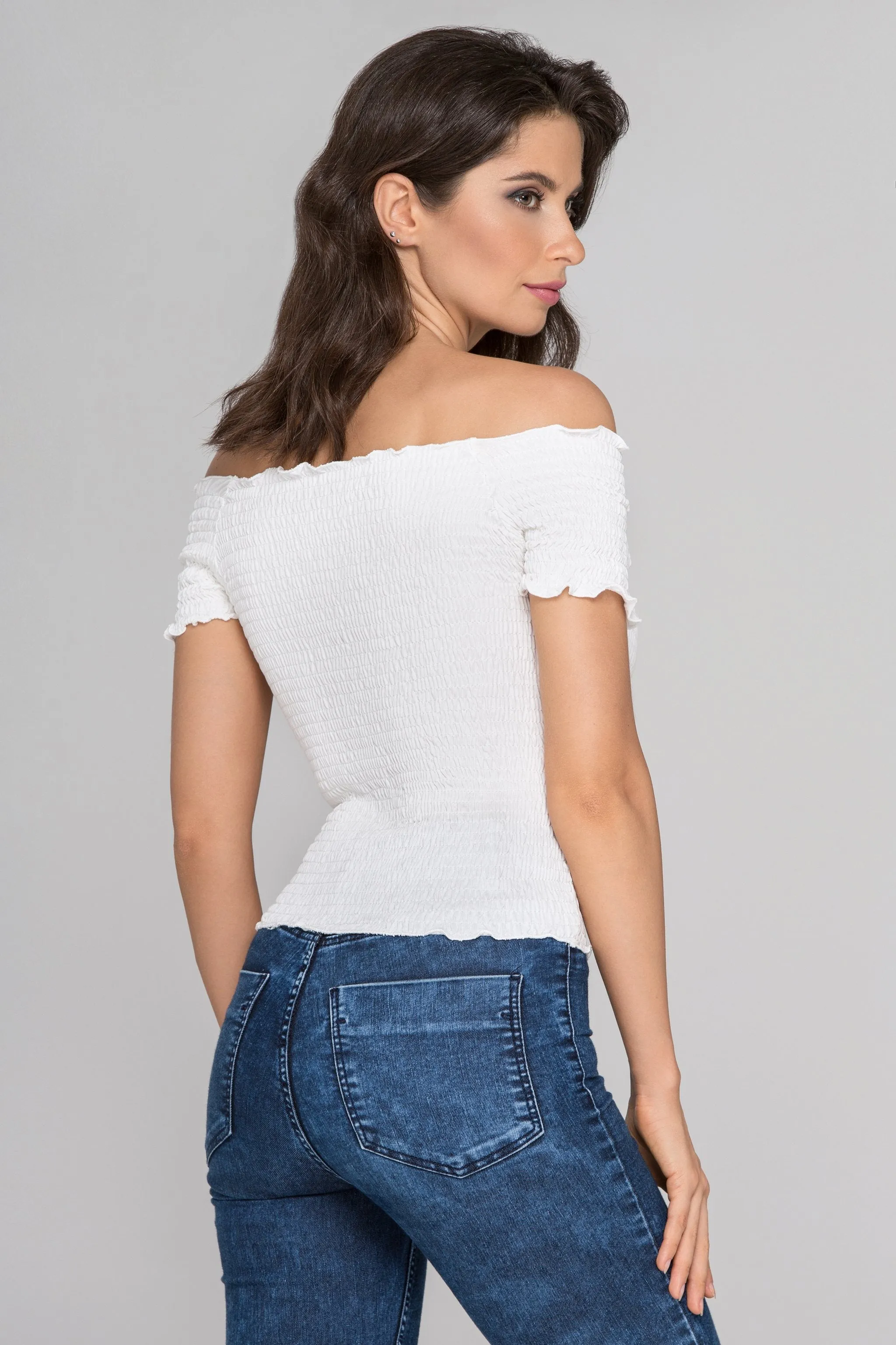 White Smocked Top