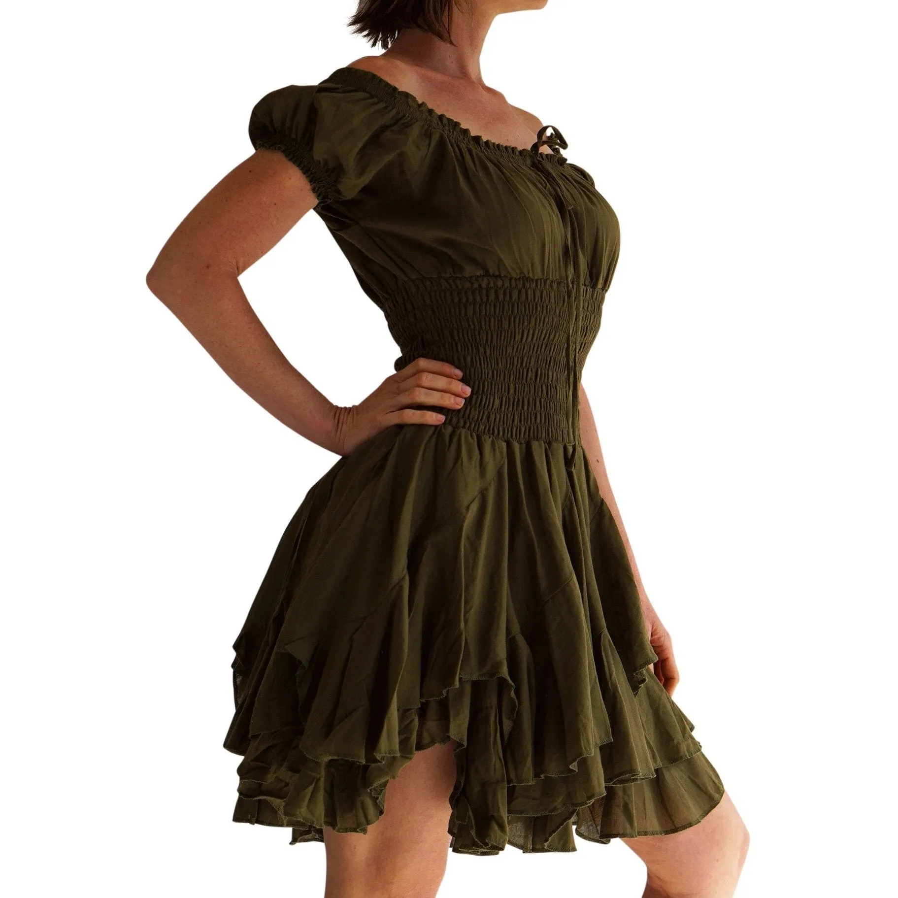 'Willow' Renaissance Dress - Fern Green